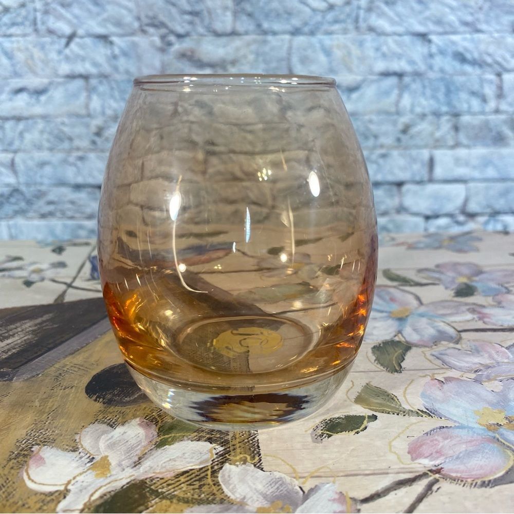 Vintage 1970s Amber Fade Glasscapes Cordial Glass Mid Century